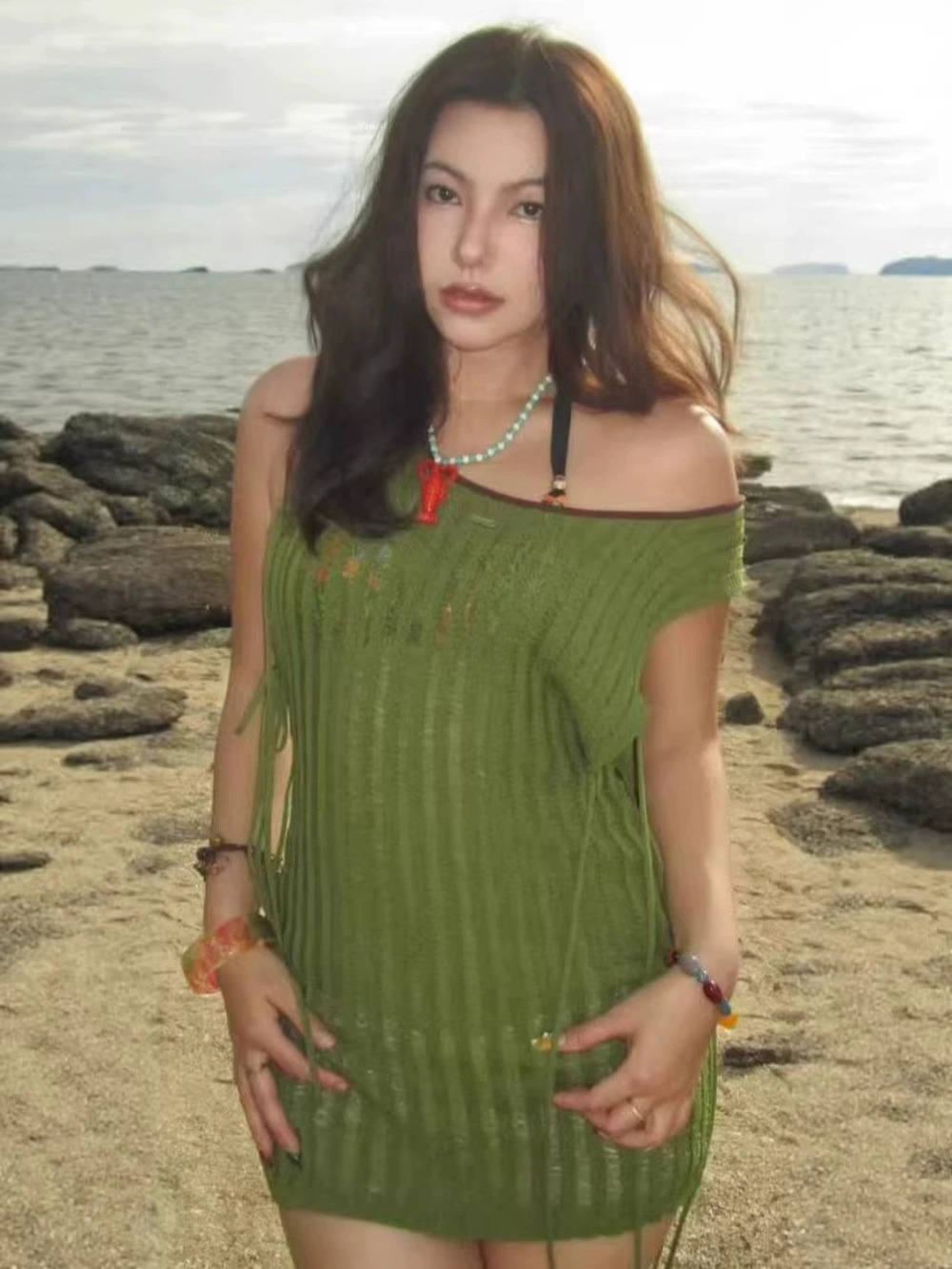Zara Summer Solid Color Cutout Backless Knit Bodycon Tube Dress